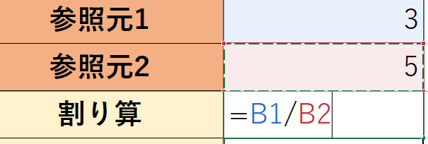Excelの割り算の演算記号